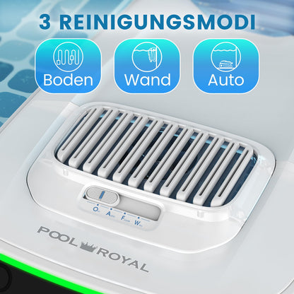 Pool-Royal Poolroboter PC10 Akku, Model 2025, Poolsauger, Kabellos, Autoparken und Wandklettern 3 Motoren 120 Minuten Batterielaufzeit für Schwimmbecken Boden, Wand, Wasserlinie