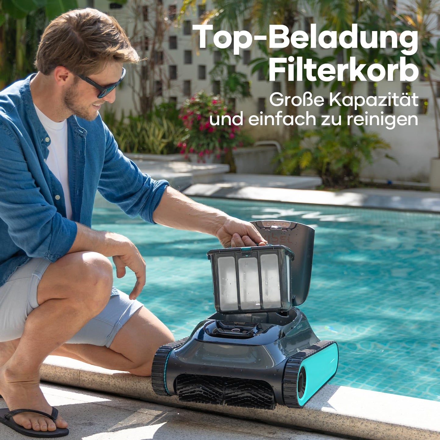 AIPER Scuba S1 Poolroboter Boden und Wand, Kabelloser Poolsauger mit Wandklettern, Intelligenten Navigation 2.0, 150 Minuten Batterielaufzeit, Poolreiniger für Eingelassene Pools bis zu 150㎡