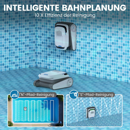 Pool-Royal Poolroboter PC10 Akku, Model 2025, Poolsauger, Kabellos, Autoparken und Wandklettern 3 Motoren 120 Minuten Batterielaufzeit für Schwimmbecken Boden, Wand, Wasserlinie