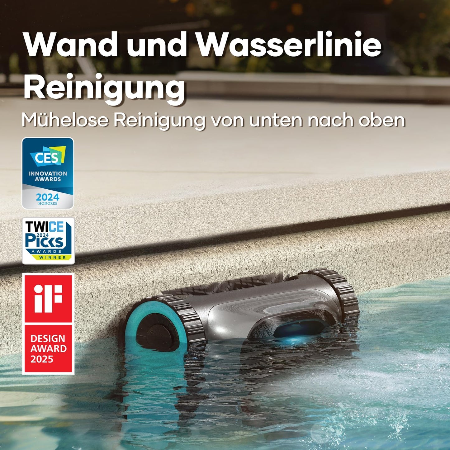 AIPER Scuba S1 Poolroboter Boden und Wand, Kabelloser Poolsauger mit Wandklettern, Intelligenten Navigation 2.0, 150 Minuten Batterielaufzeit, Poolreiniger für Eingelassene Pools bis zu 150㎡